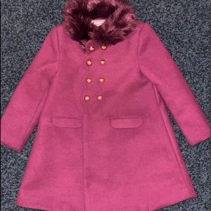 Janie and Jack Peacoat in Maroon